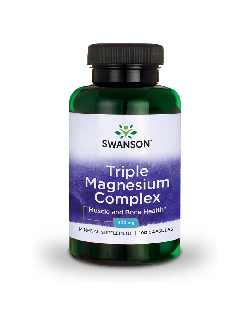 SWANSON Triple Magnesium Complex - 100 Capsules  - Image 1