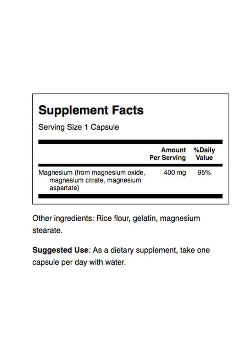 SWANSON Triple Magnesium Complex - 100 Capsules  - Image 2