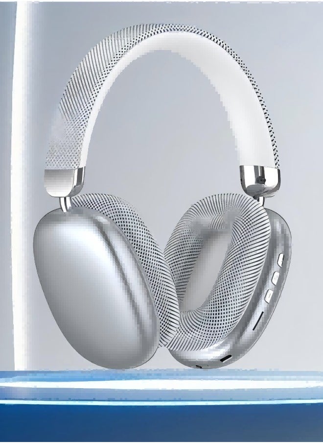 MHD Bluetooth Wireless Headset Over-Ear Headphone - Silver  - Image 1