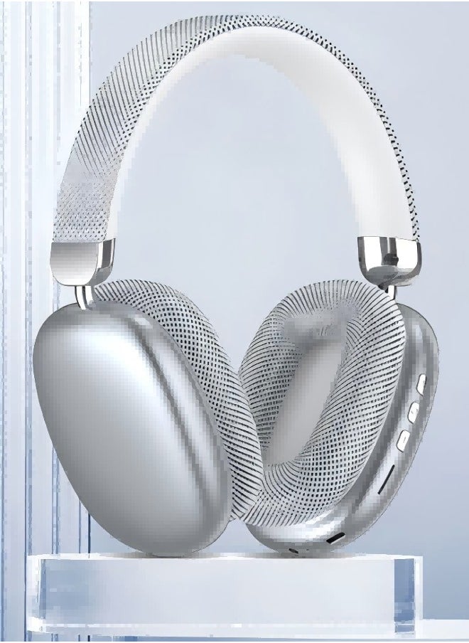 MHD Bluetooth Wireless Headset Over-Ear Headphone - Silver  - Image 2