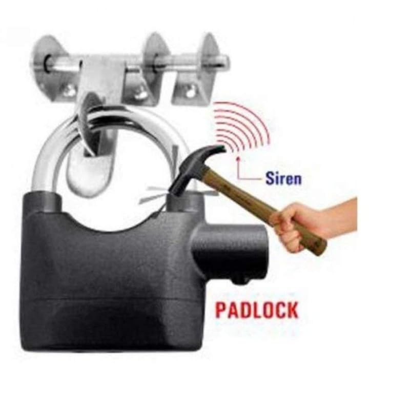 Drumstone 𝟏𝟓 𝐘𝐞𝐚𝐫𝐬 𝐆𝐮𝐚𝐫𝐚𝐧𝐭𝐞𝐞 Anti-Theft Alarm Lock with Motion Sensor, Loudable Heavy Duty Padlock with Built-in Security Siren and 3 Keys, for Doors, Bikes, Shutters, Outdoor Use - Image 2