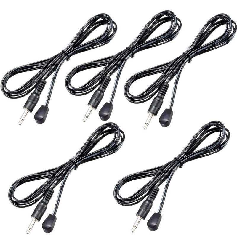 Mlxkell IR Infrared Emitter Extension Cable 1.5m Long 45 Degree Emission Angle 3.5mm Jack Single Red Head 5pcs
