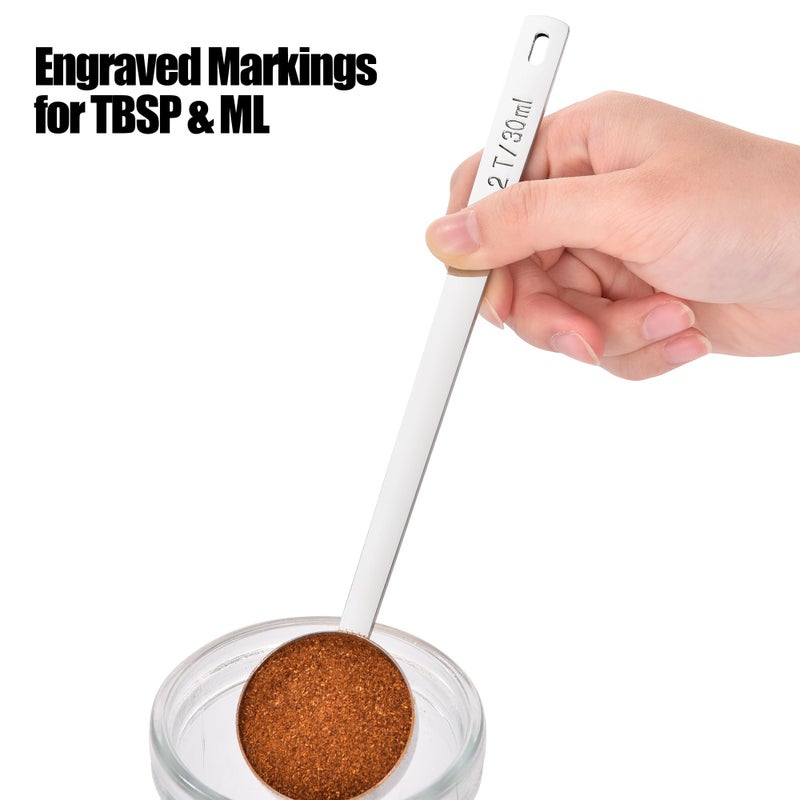 Doosu 18/8 Stainless Steel Coffee Scoop, Doosu Food-Grade Metal Measuring Spoon with 6.9in Long Handle, Tablespoon Scooper for Coffee Beans, Ground Coffee, Espresso, Protein Powders, Tea, Sugar (2 Tbsp) - Image 4