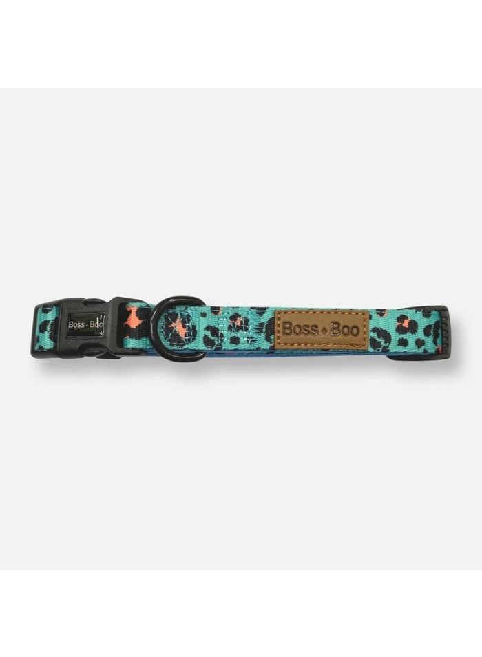Boss and Boo Aqua Cheetah- Dog Collar - Image 1
