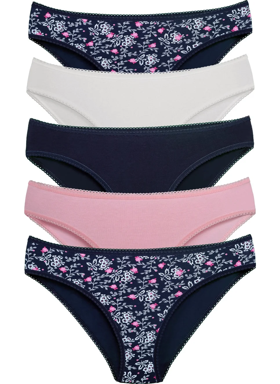 Sensu Women's Basic Slip Panties Mixed Colors Set of 5 - KTS1090