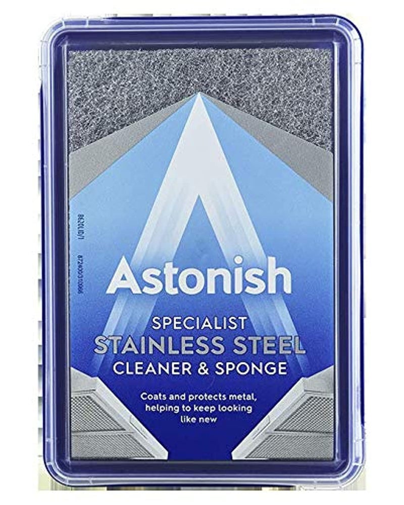 Astonish Stainless Steel Cleaner with Sponge - 250g - Image 1