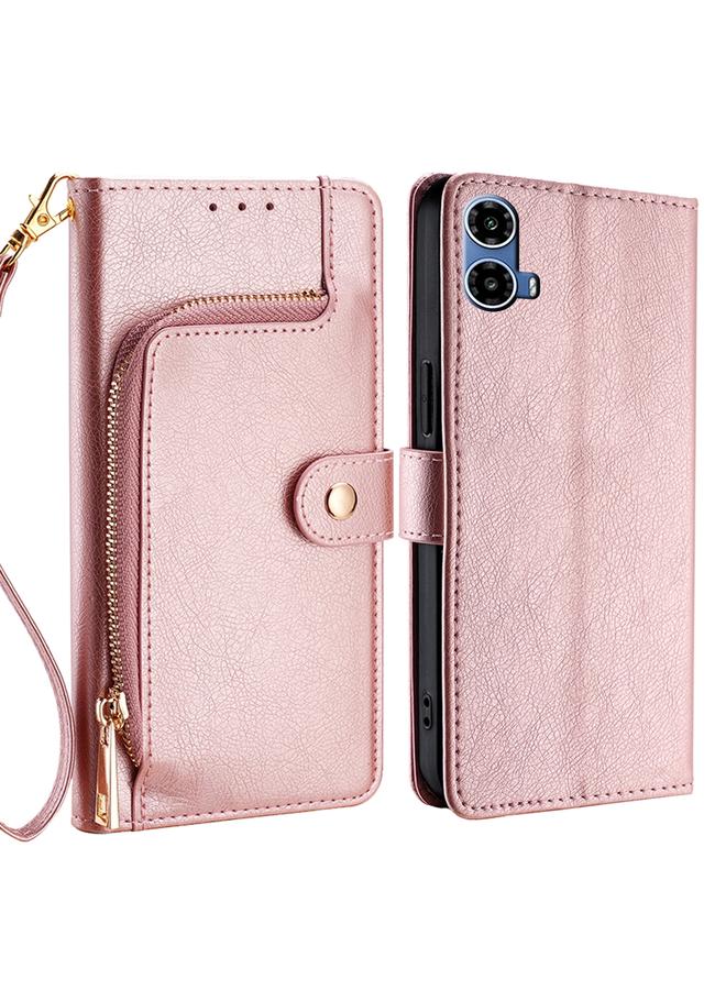 S-TOP Case For Motorola Moto G34 5G Zipper Bag Leather Phone Case - Image 1