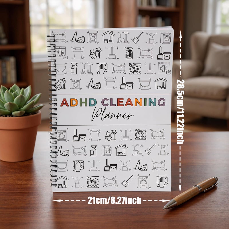 Droyek ADHD Cleaning Planner Colorful Frosted Cover - Daily Weekly Cleaning Schedule Notebook for ADHD Adults Kids, Tear-Resistant Bleed-Proof - Image 4