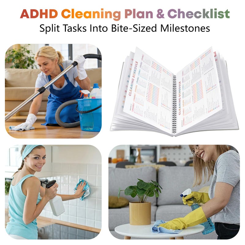 Droyek ADHD Cleaning Planner Colorful Frosted Cover - Daily Weekly Cleaning Schedule Notebook for ADHD Adults Kids, Tear-Resistant Bleed-Proof - Image 5