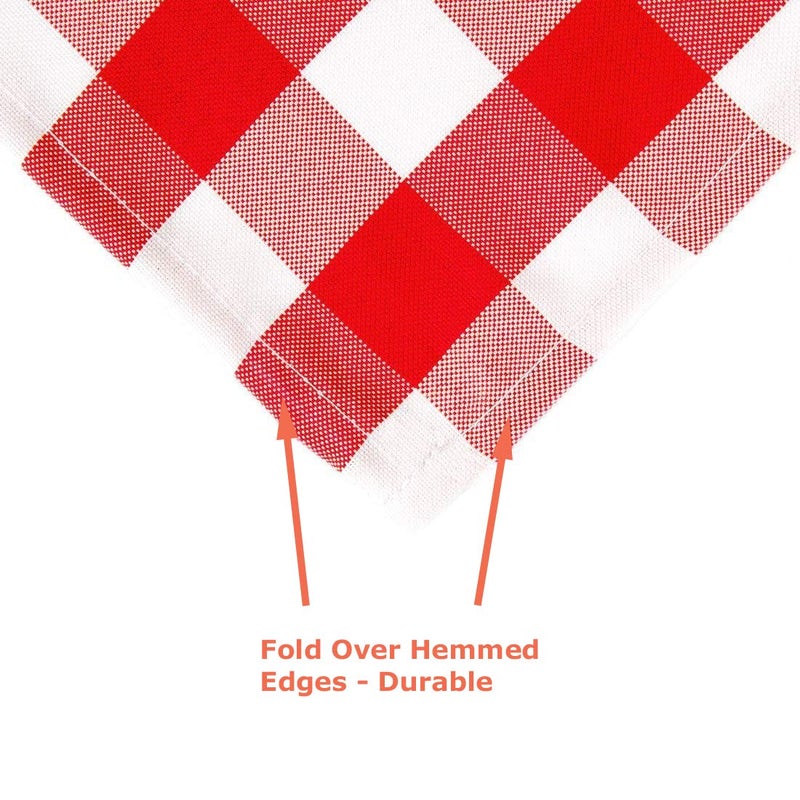 Tektrum 100% Polyester Waterproof 60 X 84 Inch 60""X84"" Rectangular Checker Checkered Tablecloth Table Cover -Spill Proof/Stain Resistant/Wrinkle Free-for Camping Picnic  Restaurant (Red and White) - Image 4