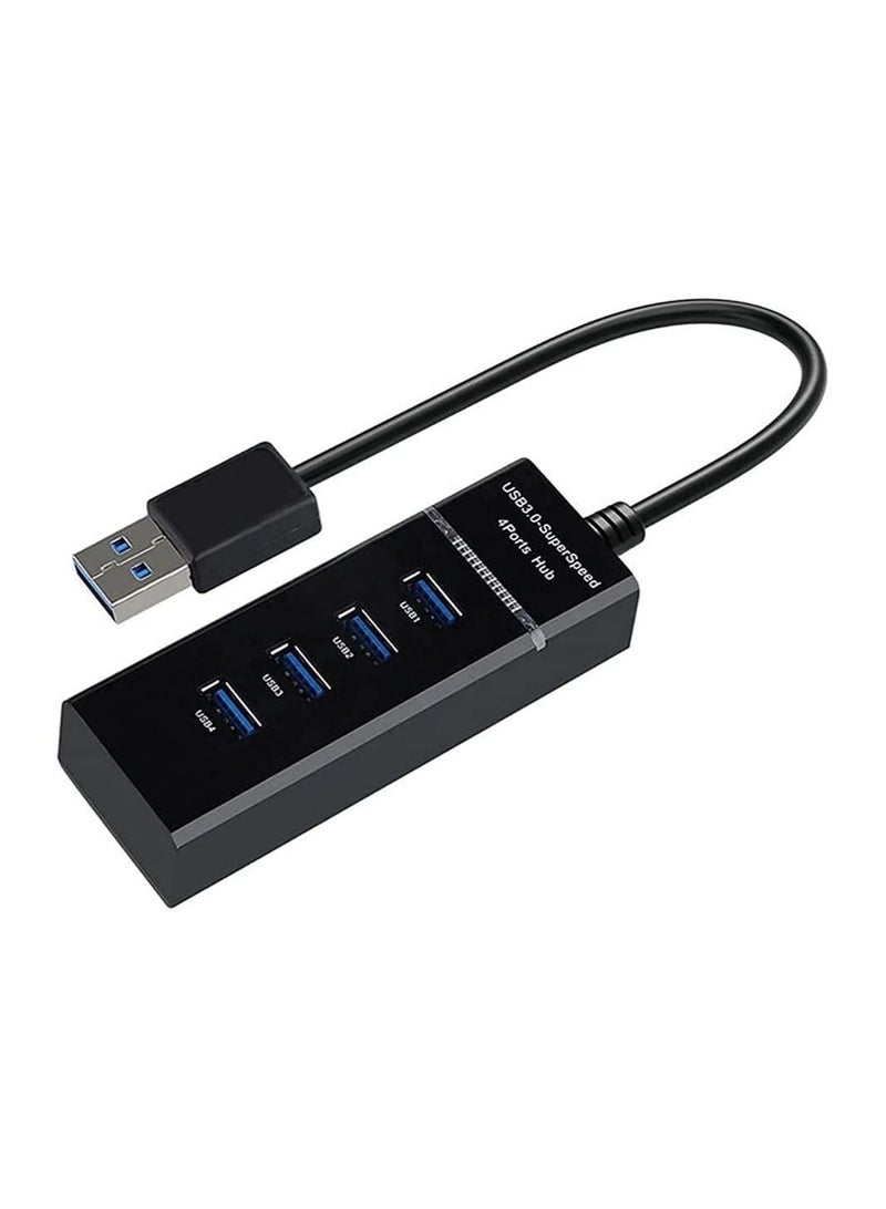 Portable Universal USB 3.0 -SuperSpeed 4 Ports Hub with LED Light Ultra Slim Splitter Adapter Cable - Image 1