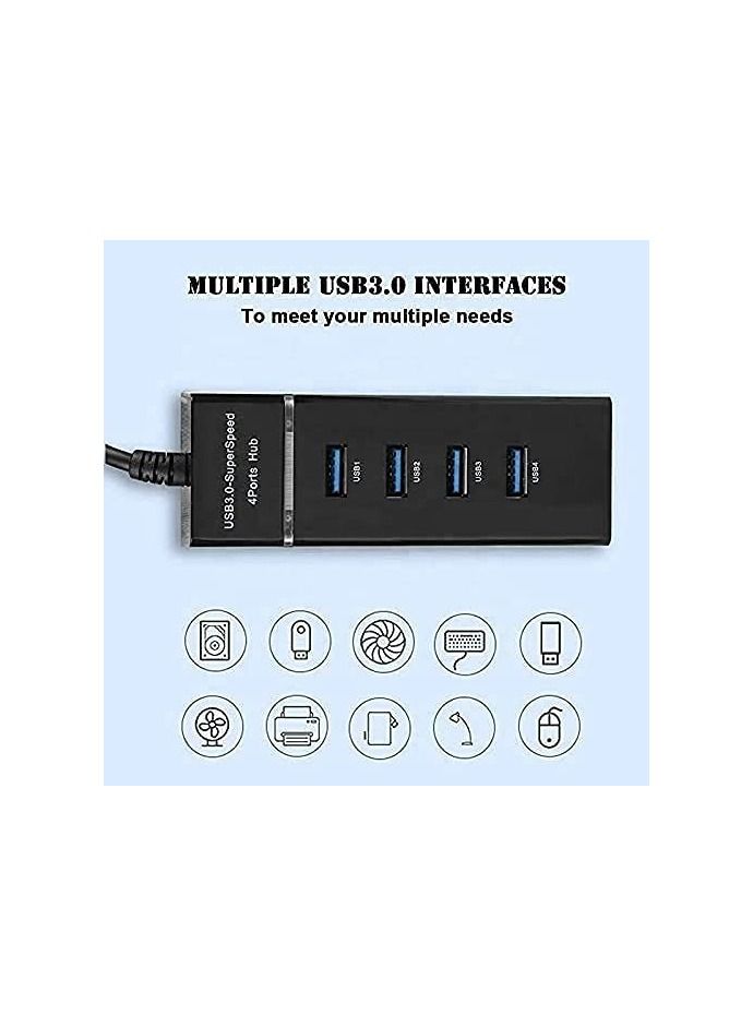 Portable Universal USB 3.0 -SuperSpeed 4 Ports Hub with LED Light Ultra Slim Splitter Adapter Cable - Image 3