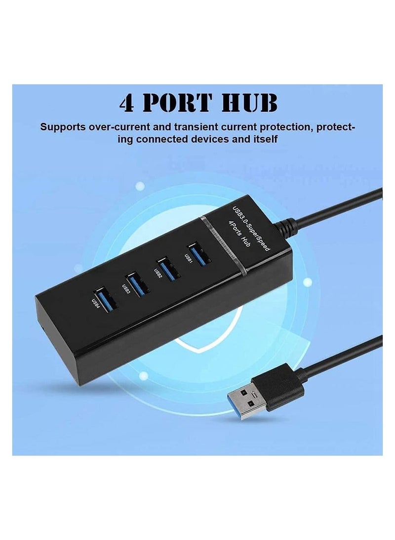 Portable Universal USB 3.0 -SuperSpeed 4 Ports Hub with LED Light Ultra Slim Splitter Adapter Cable - Image 4