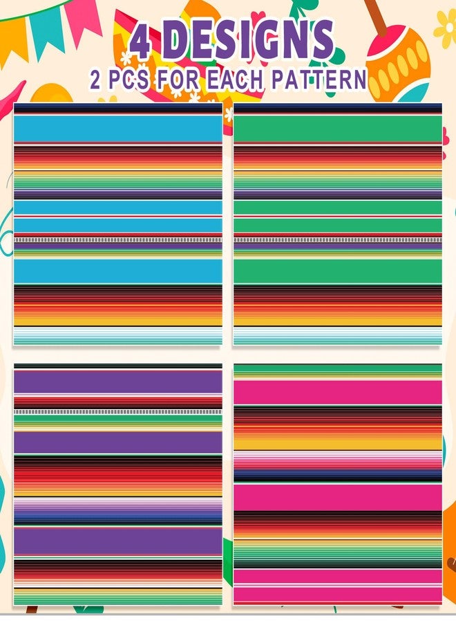 اني ديزاين ورق تغليف هدايا AnyDesign بتصميم مكسيكي، 8 أوراق - ليس لفة - ورق تغليف هدايا ملون مخطط بنمط سينكو دي مايو، مطوي بشكل مسطح، مثالي للأعمال اليدوية، حفلات أعياد الميلاد، بينياتا، احتفالات مكسيكية، 19.7 × 27.6 بوصة - Image 3