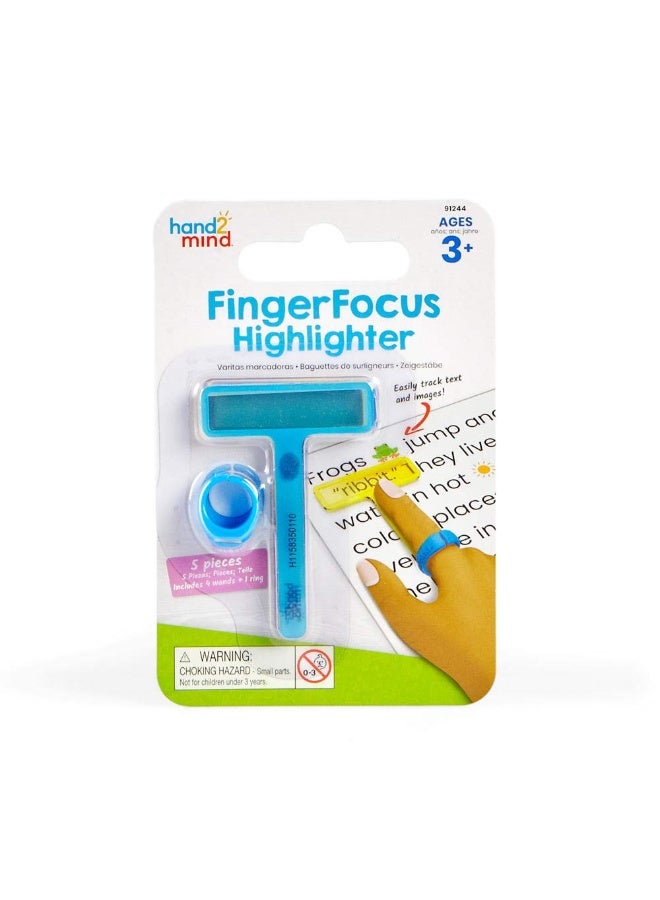 ليرننج ريسورسز قلم تمييز FingerFocus من Learning Resources، أداة مساعدة للقراءة يمكن ارتداؤها للأطفال، تساعد على تحسين التركيز والتتبع، تتضمن 4 أعواد ملونة قابلة للتبديل - Image 1