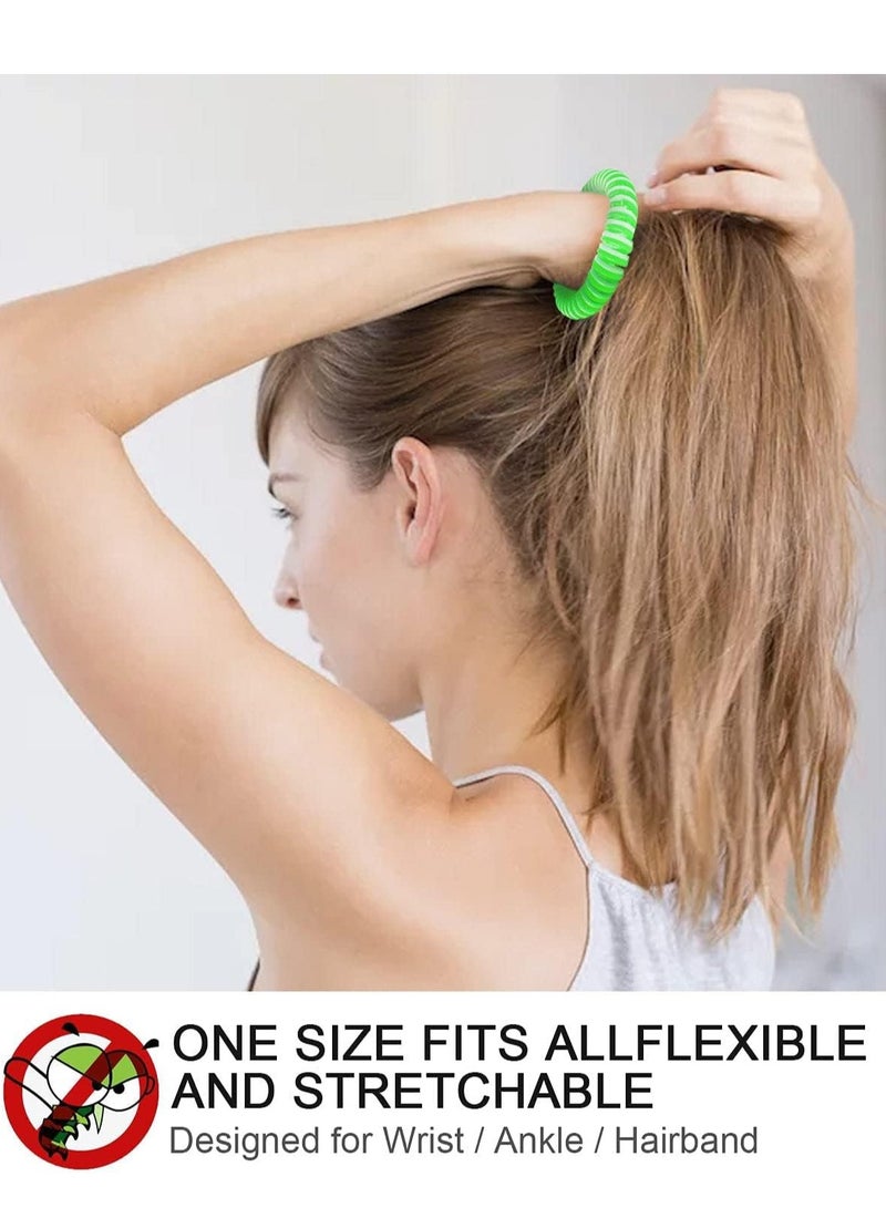 SOLARAE سوار طارد للبعوض، أساور مقاومة للماء لطرد الحشرات للأطفال والبالغين والرضع، طبيعية بالكامل تدوم طويلاً للاستخدام في الهواء الطلق والداخل (12 سوار لون عشوائي + 12 لاصقة طاردة للحشرات) - Image 4