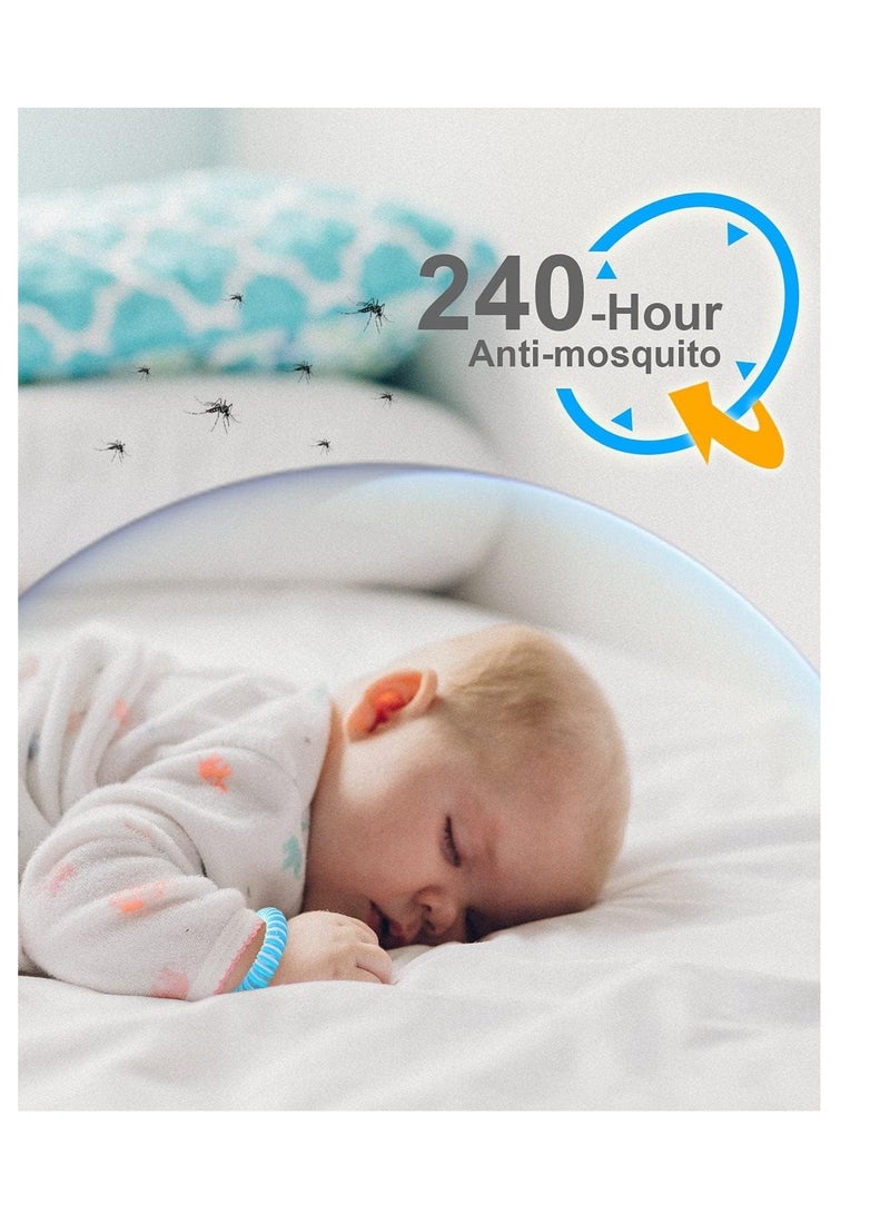 SOLARAE سوار طارد للبعوض، أساور مقاومة للماء لطرد الحشرات للأطفال والبالغين والرضع، طبيعية بالكامل تدوم طويلاً للاستخدام في الهواء الطلق والداخل (12 سوار لون عشوائي + 12 لاصقة طاردة للحشرات) - Image 3