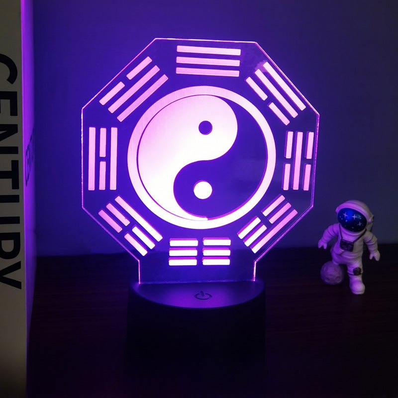 Feng Shui Tai Chi Bagua Desk Lamp 4mm acrylic plate 