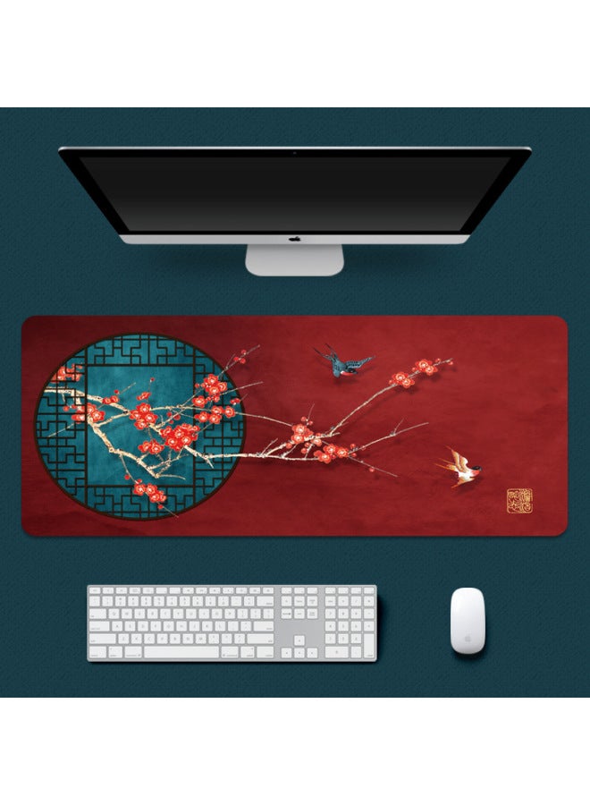 Oversized Mouse Pad Chinese Style National Tide Table Pad Keyboard Pad Beijing Forbidden City Red Wall Student Laptop Non-slip-Color:800*300*2mm-Pattern:Chinese Style-Koi Lotus - Image 3