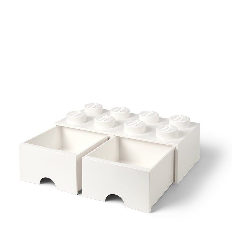 Room Copenhagen LEGO Brick Drawer, 8 Knobs, 2 Drawers, Stackable Storage Box, White - Image 5