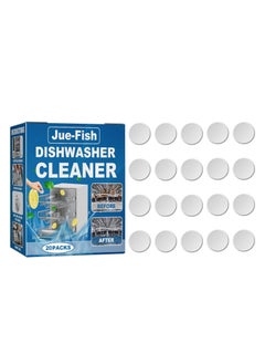 JUE-FISH Washing Machine And Dishwasher Cleaning Tablets, 20 Pack Deep Cleaning Descaler Pods for Dish Washer Machine, Heavy Duty, Septic Safe, Natural Limescale Remover, Calcium, Odor, Smell  - Image 1