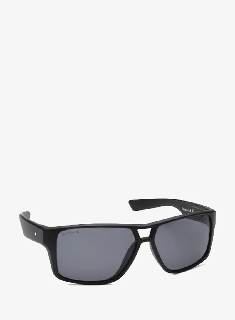 fastrack Polarized Sunglasses Black Frame Smoke Mirror Lens 60mm  - P419BK4PV