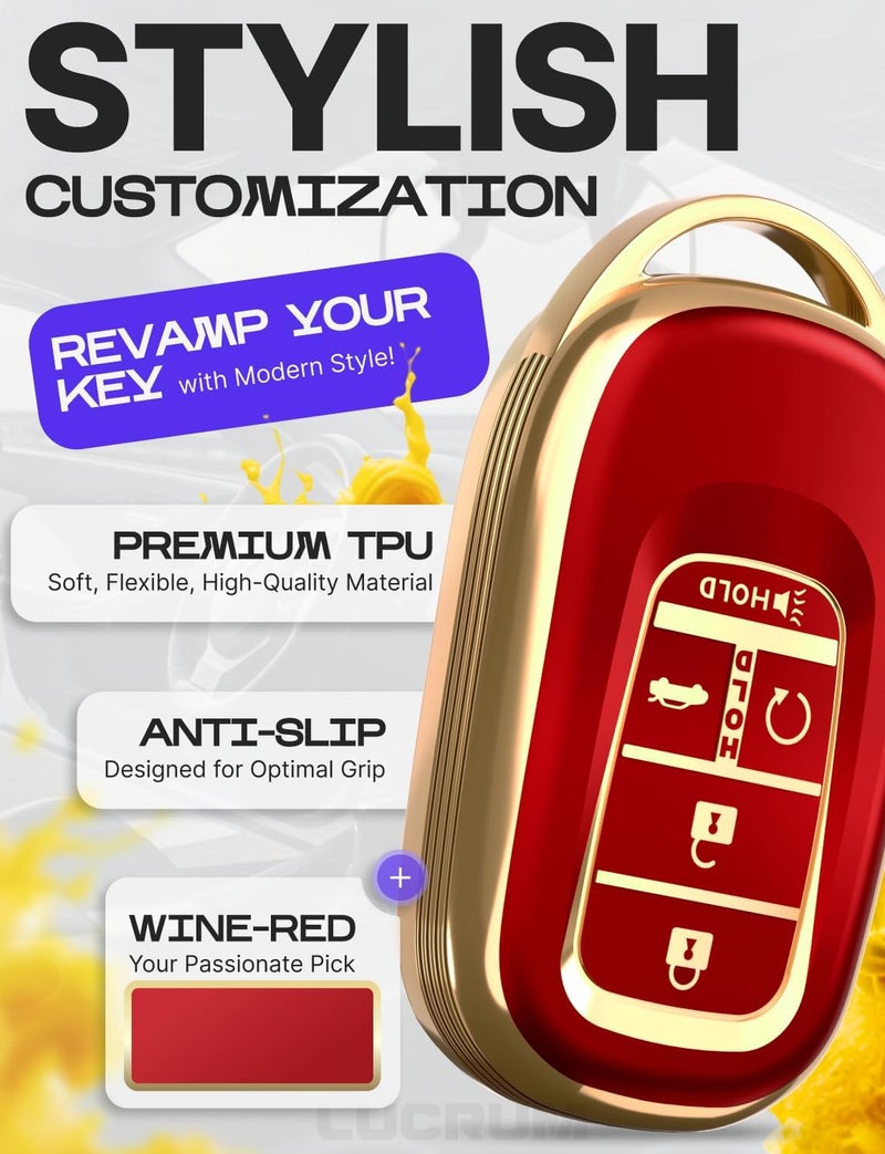 Lucrum Honda Key Fob Cover with Leather Keychain - Image 3