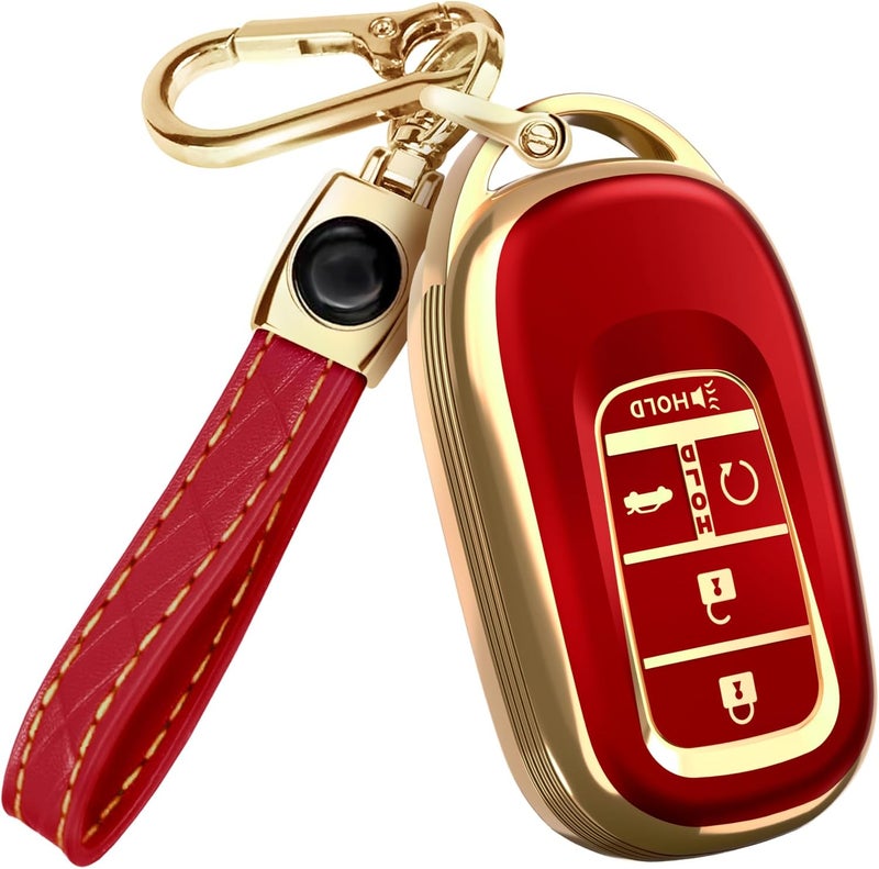 Lucrum Honda Key Fob Cover with Leather Keychain - Image 1