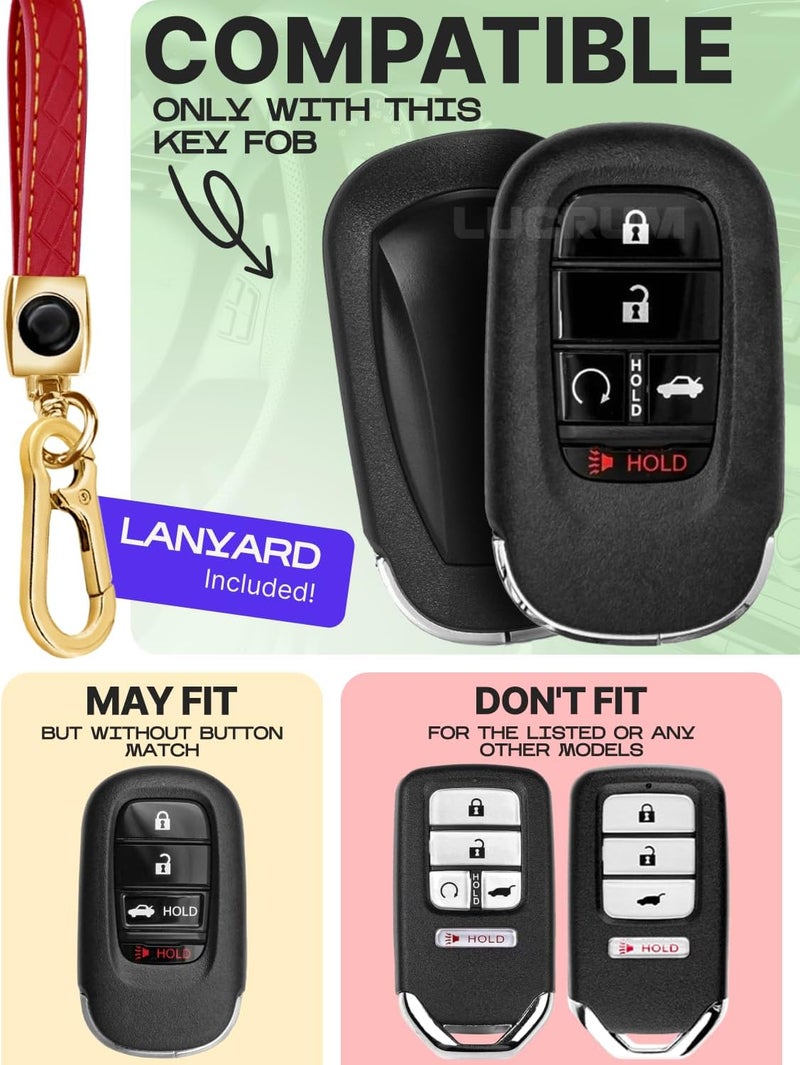 Lucrum Honda Key Fob Cover with Leather Keychain - Image 2