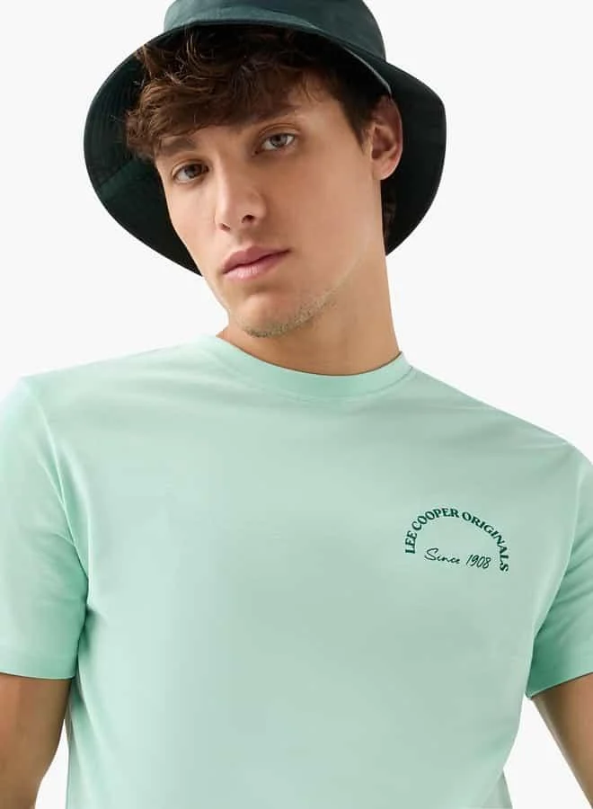 Lee Cooper Lee Cooper Printed Crew Neck T-shirt with Short Sleeves