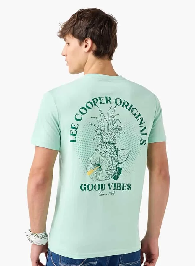 Lee Cooper Lee Cooper Printed Crew Neck T-shirt with Short Sleeves