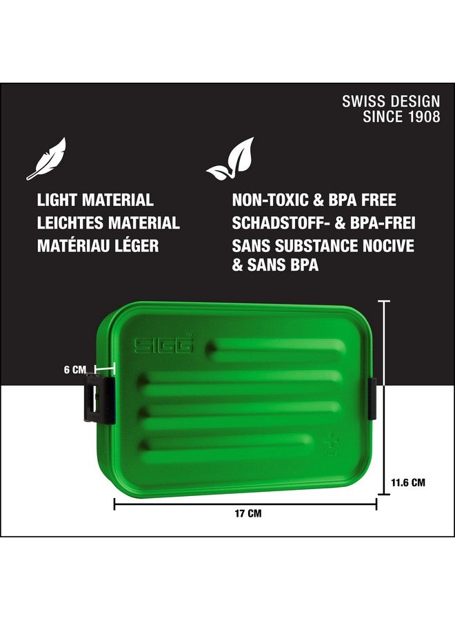 Sigg Metal Lunch Box With Food Separator Dishwasher & Microwave Safe Leakproof Bpa Free Aluminum Plus Green S - Image 4