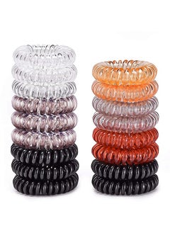 Hair Ties 17 Pack No Crease Spiral Hair Ties Coil Hair Ties For Thick Hair Ponytail Hair Ties No Damage Hair Coils & Phone Cord Hair Ties For Thin Hair Suitable For Women And Children