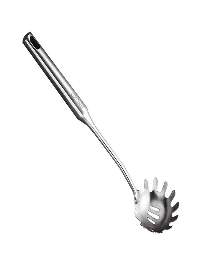 GXONE Spaghetti Spoon,304 Stainless Steel Pasta Spoon,Silver/13.8Inch - Image 1