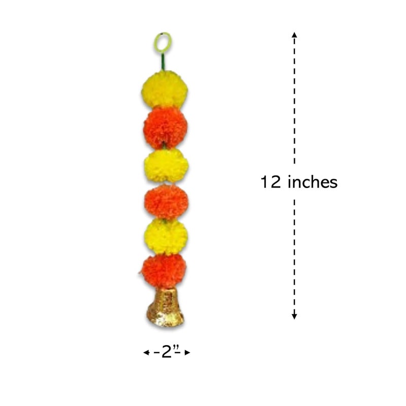 True Decor 12 Inches Marigold Garlands Decoration Genda Phool for Decoration Torans for Entrance Pack of 6 - Image 3