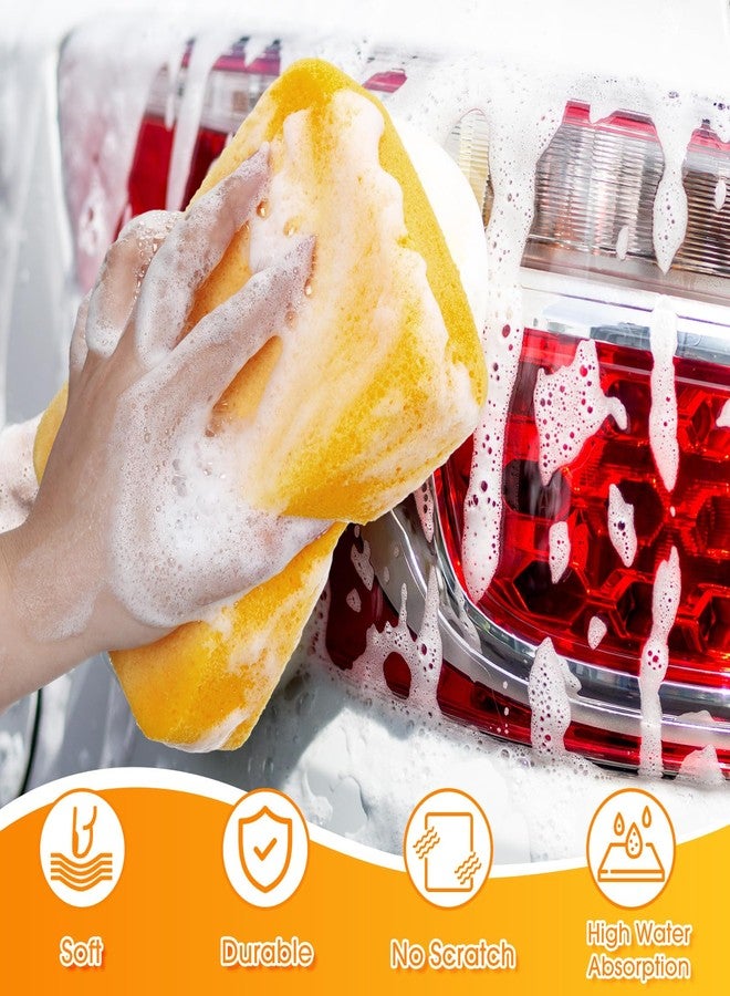 Tioncy 6 Pcs Large Sponges Bulk 7.5 x 5.5 x 1.9 Inch Grouting Car Wash Foam Cleaning and Washing Sponge Commercial Foam Large All Purpose for Cleaning Dishes Car Tile Bike (Yellow) - Image 5