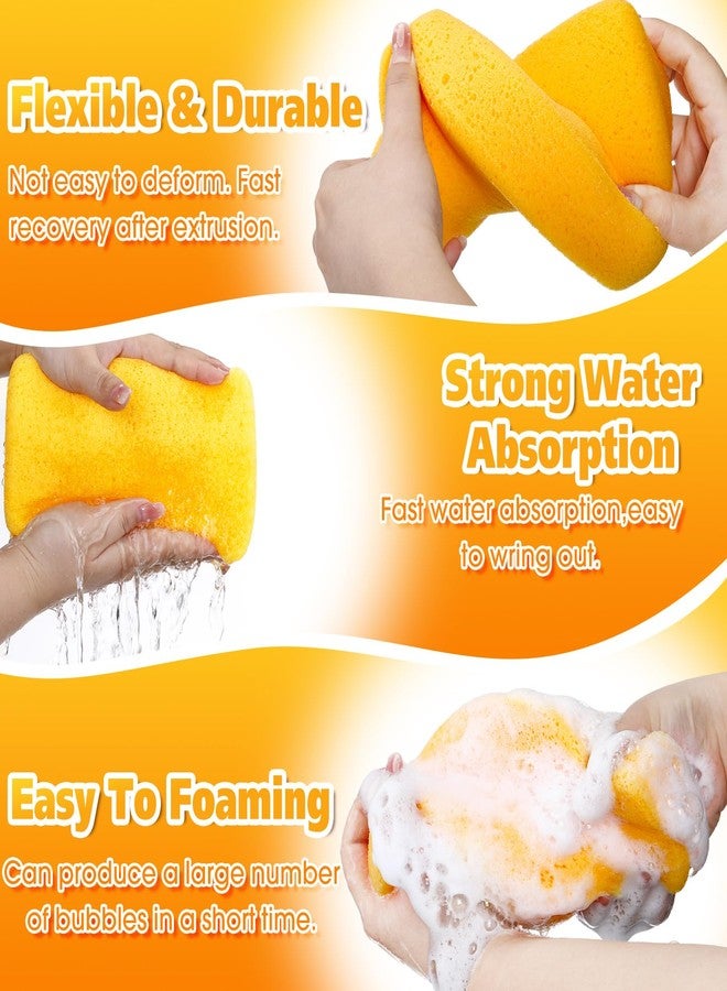 Tioncy 6 Pcs Large Sponges Bulk 7.5 x 5.5 x 1.9 Inch Grouting Car Wash Foam Cleaning and Washing Sponge Commercial Foam Large All Purpose for Cleaning Dishes Car Tile Bike (Yellow) - Image 4