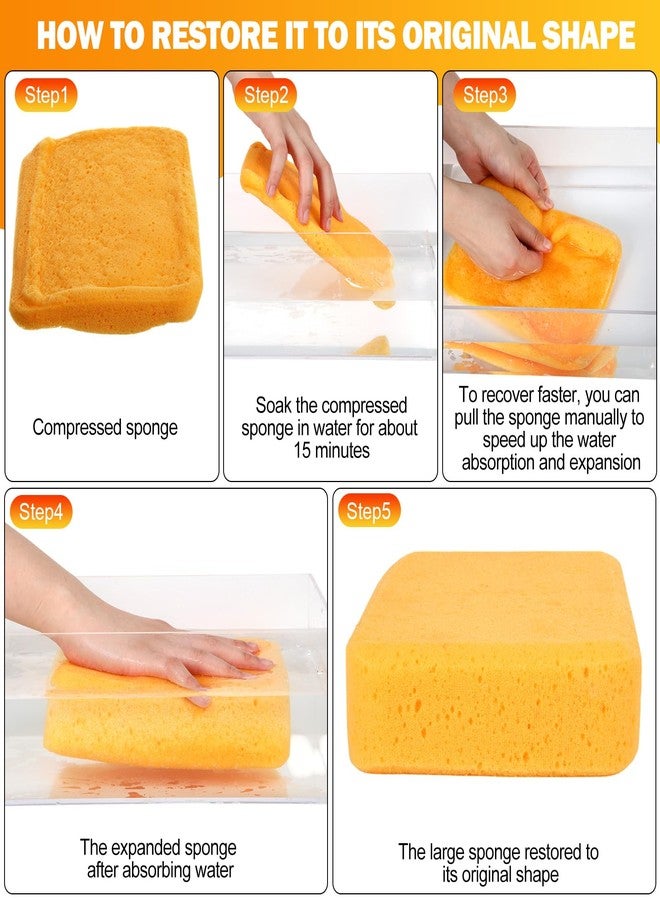 Tioncy 6 Pcs Large Sponges Bulk 7.5 x 5.5 x 1.9 Inch Grouting Car Wash Foam Cleaning and Washing Sponge Commercial Foam Large All Purpose for Cleaning Dishes Car Tile Bike (Yellow) - Image 3