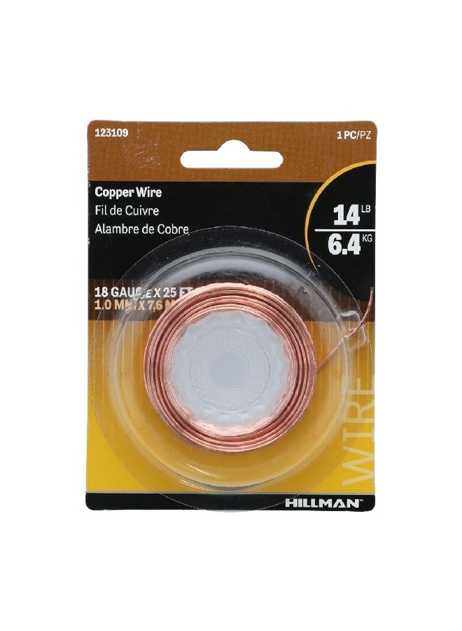 Hillman 18-Gauge General Purpose Flexible Insulated Wire Copper 25 ft 123109