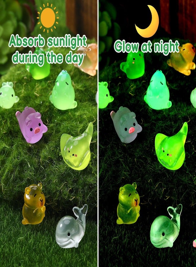 Hoemwarm Luminous Mini Resin Animals Figures 150 Pcs Glow in The Dark Tiny Resin Figures for Party Favors Dollhouse Aquarium Garden Decoration - Image 3