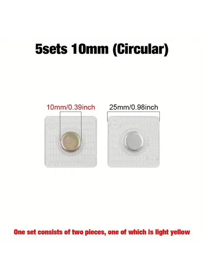 12mm Round PVC Invisible Magnetic Snaps 5 Pack For Clothing Bags Leather Craft - Image 4