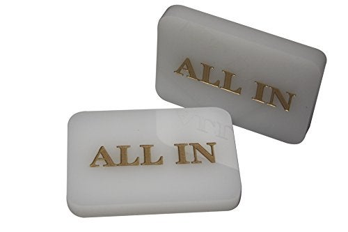 MRC POKER Lot of 4pcs Acrylic All in Button Casino Quality Plaque Dealer Button Large White - Image 4