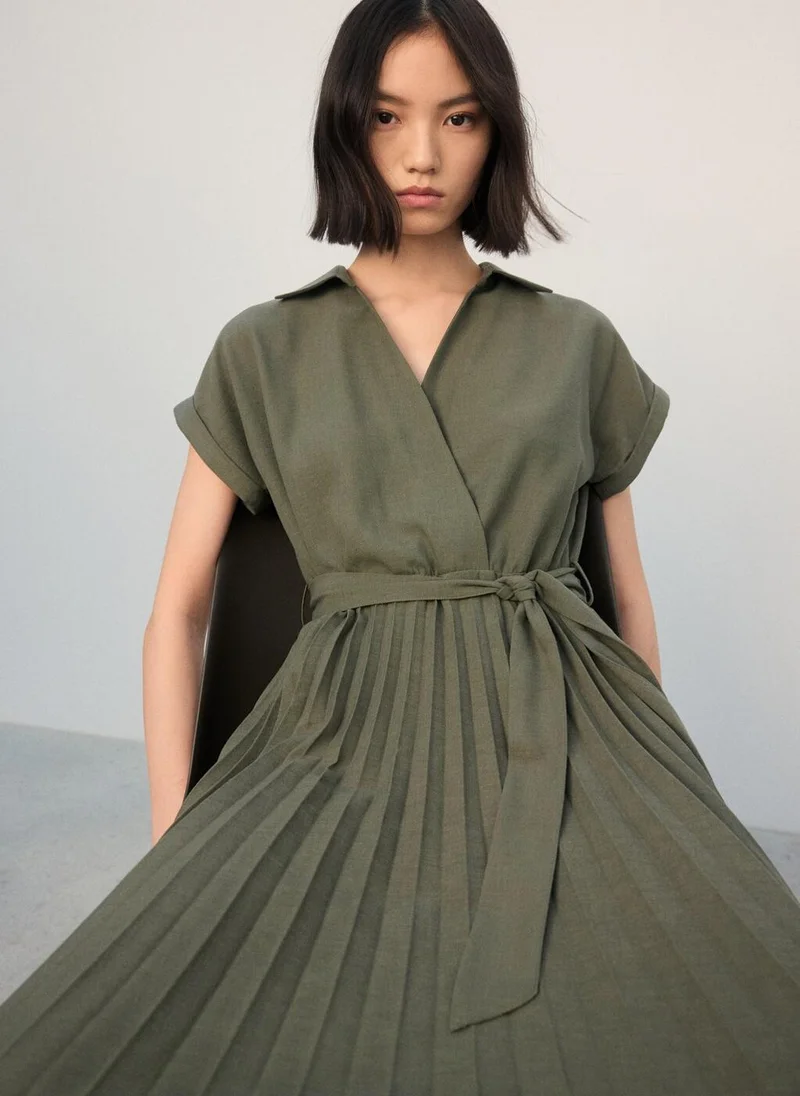 Mango  Pleated shirt dress for Women | Best Price UAE