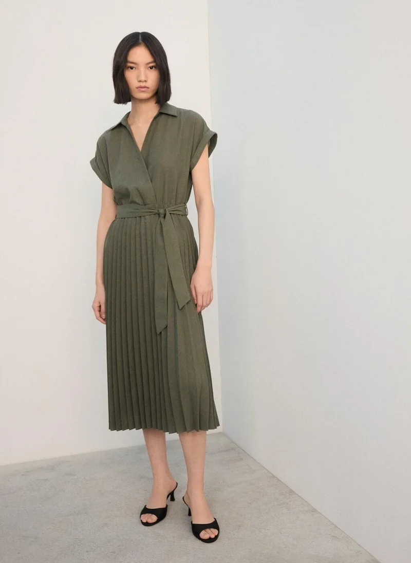 مانجو Pleated shirt dress