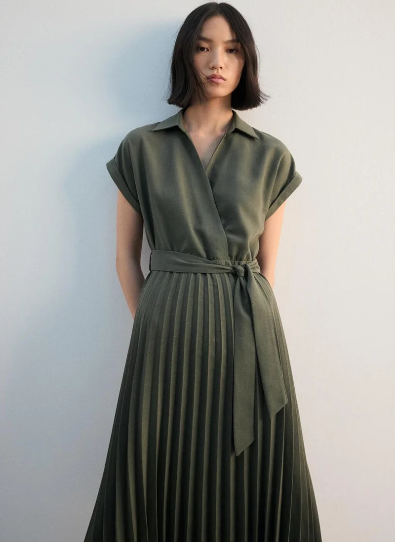 Mango  Pleated shirt dress for Women | Best Price UAE