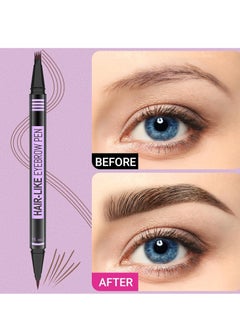 iMethod iMethod Eyebrow Pen - Eyebrow Pencil Magic 2-in-1 Eye Brow Pencils for Women with 4-Fork-Tip and Precise Brush-Tip Create Natural Hair-Like Brows, Last All Day, Microblading Eyebrow Pen, Dark Brown  - Image 4