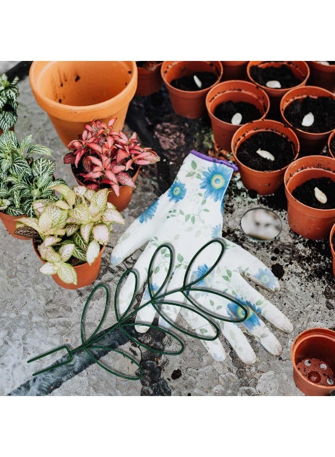 NANAO 2Pack Indoor Plant Trellis Metal Wire Garden Trellis ，Small Climbing Leaf Shape Trellis for Garden Potted Plant Houseplant(Black&Green) - Image 3