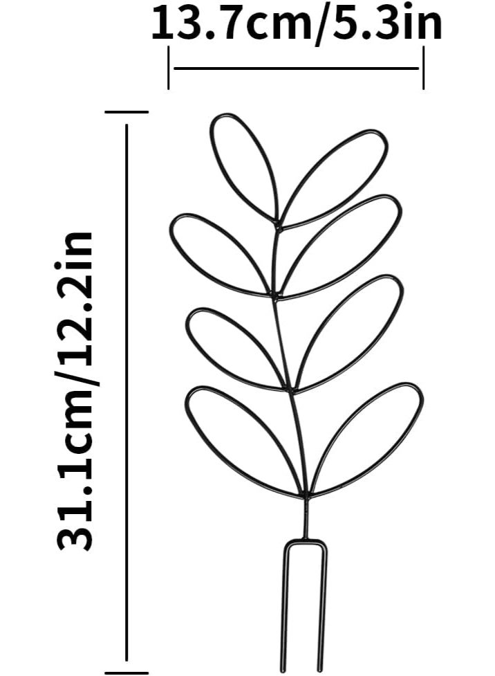 NANAO 2Pack Indoor Plant Trellis Metal Wire Garden Trellis ，Small Climbing Leaf Shape Trellis for Garden Potted Plant Houseplant(Black&Green) - Image 5