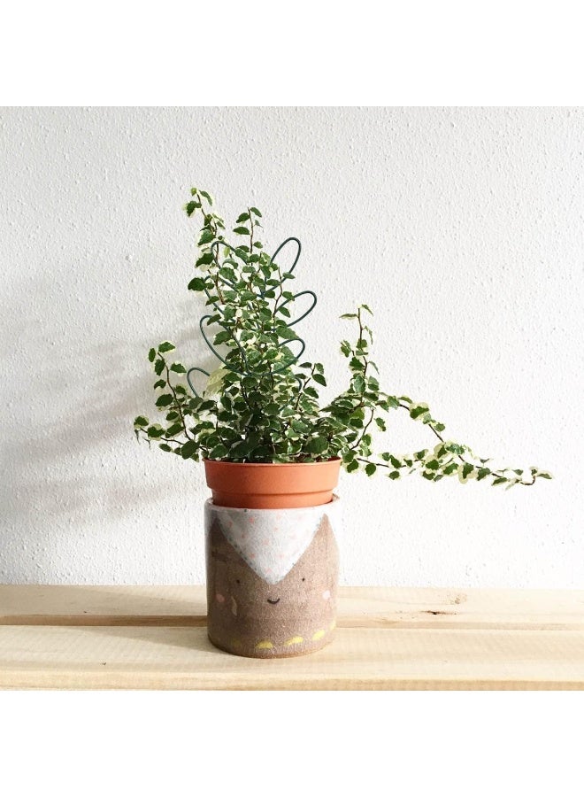 NANAO 2Pack Indoor Plant Trellis Metal Wire Garden Trellis ，Small Climbing Leaf Shape Trellis for Garden Potted Plant Houseplant(Black&Green) - Image 4