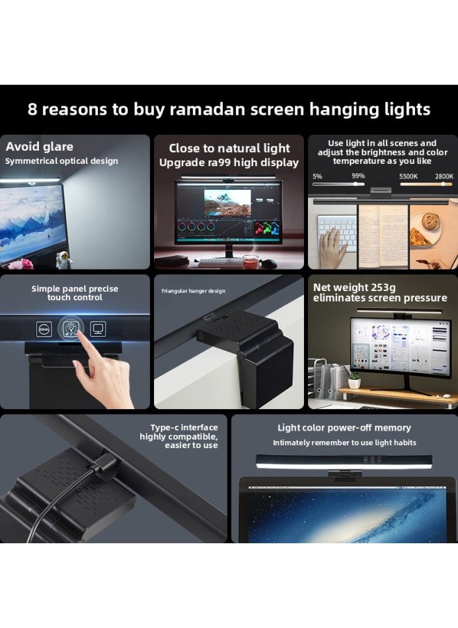 ♡Screen Hanging Lamp Display Screen Lamp Desktop Computer Display Eye Protection Lamp Desktop Light Work Learning Desk-Specifications:◈◈♥♤♤♥⭐Five-year Warranty | Free Replacement◈◈♥♤♤♥